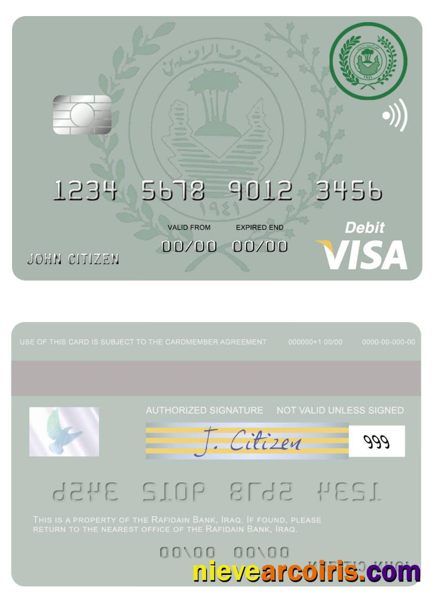 Iraq Rafidian Bank visa debit card